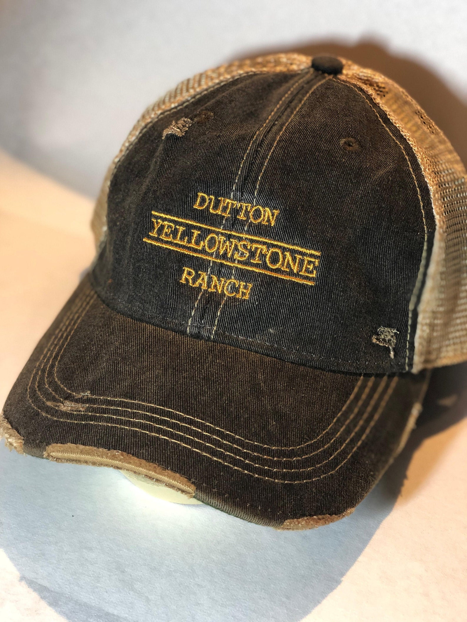 Yellowstone Dutton Ranch Hat Season 4 Black Distressed Etsy