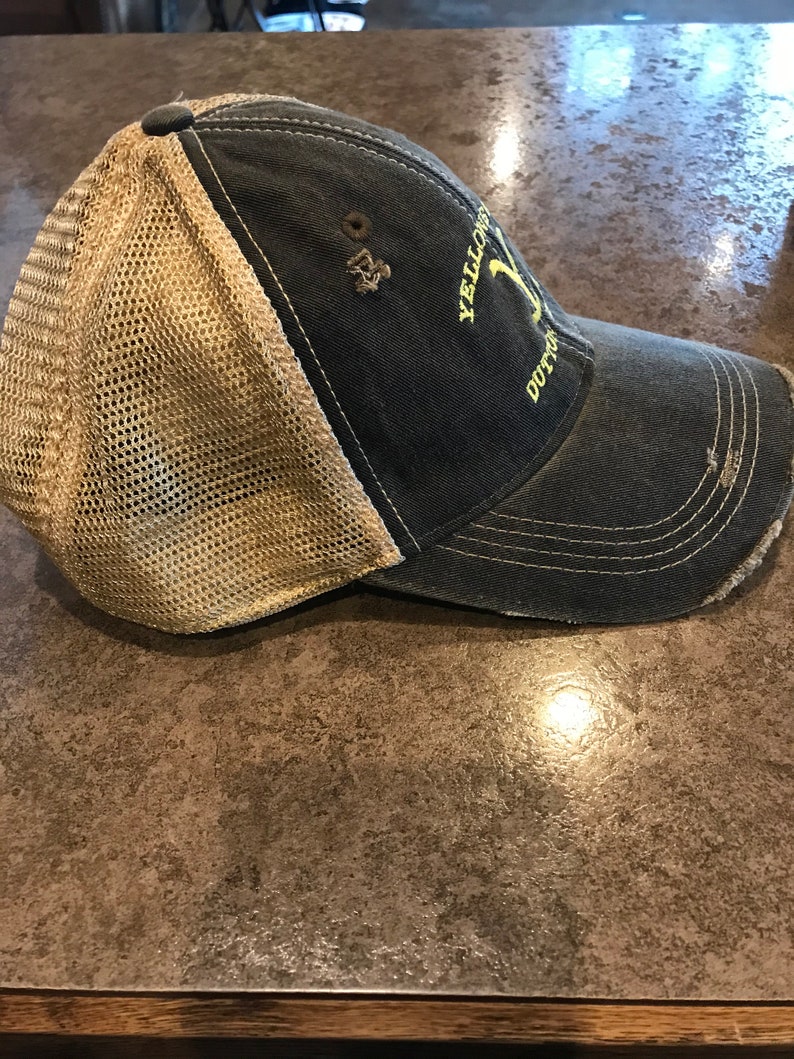 Yellowstone Dutton Ranch Black Distressed Hat Etsy