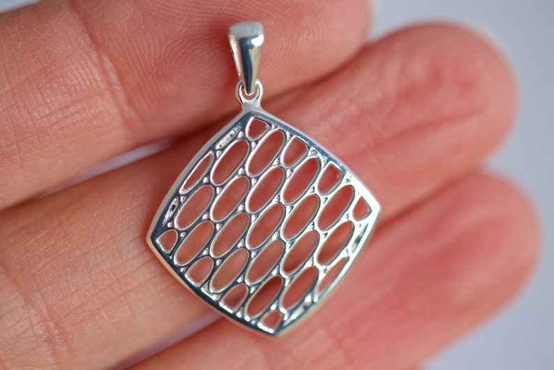 Tiny Geometric pendant geometric pendant Sterling silver pendant silver pendant