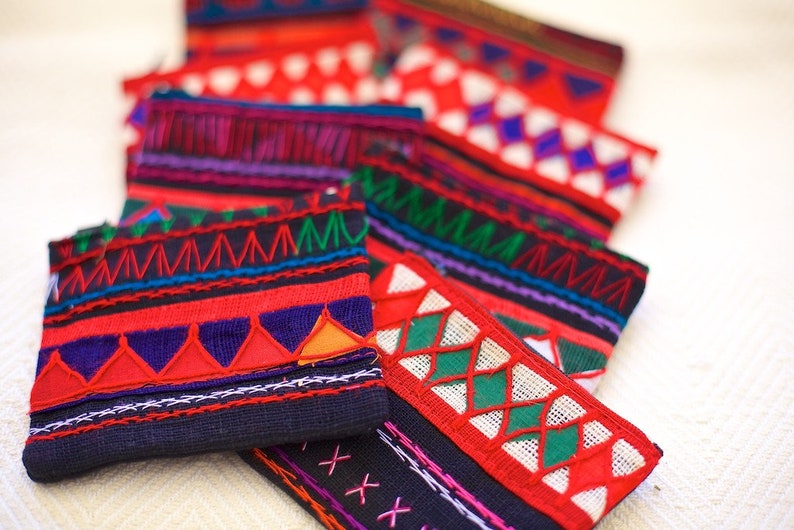 Hmong hill tribe coin purse earthy zip purse Gorgeous little Hill Tribe Zip Purse with diamond design Boho purse