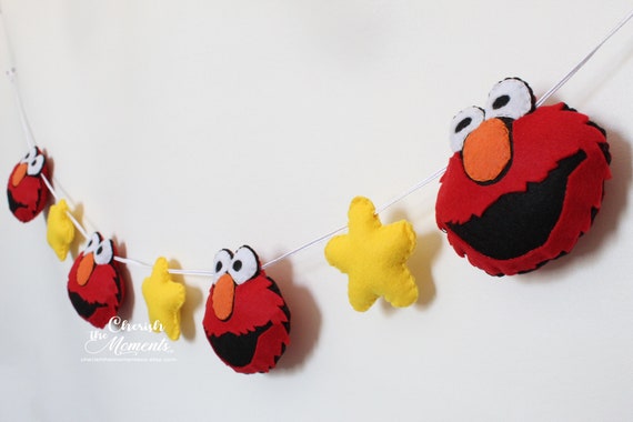 Felt Elmo Garland Sesame Street Room Decor Elmo Banner Elmo Etsy