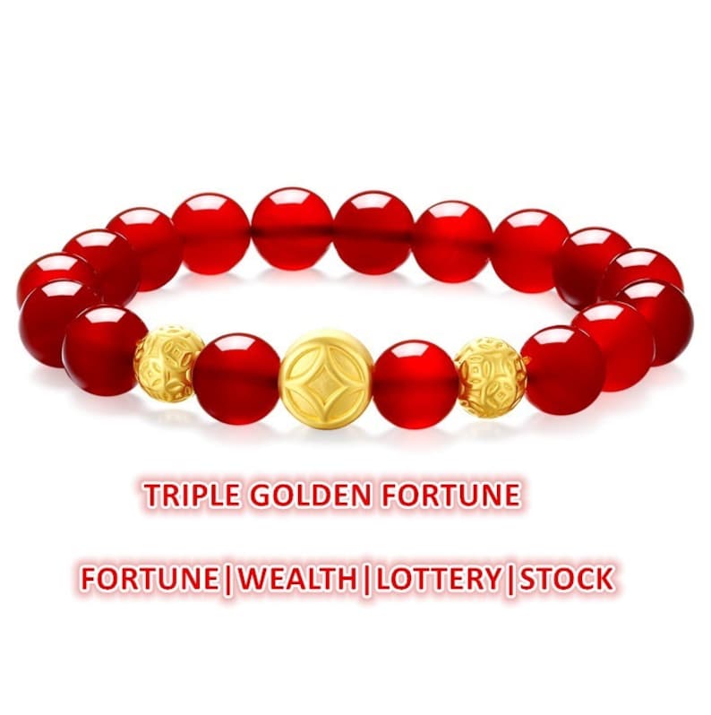 Natural red agate bracelet hand string beads lucky year of fate