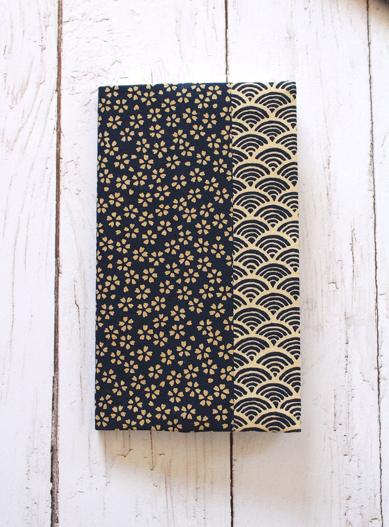 Door checkbooks in Japanese cotton seigaiha