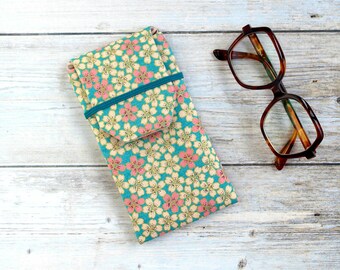 Funda para gafas de tela japonesa, funda para gafas blanda, funda con solapa