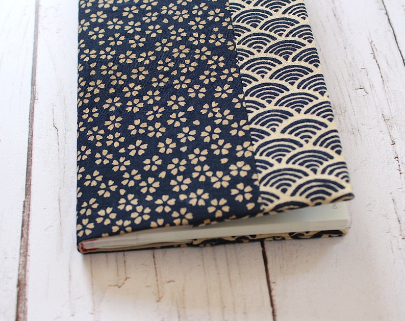 Door checkbooks in Japanese cotton seigaiha