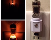 12AX7 Amber Vacuum Tube Valve LED Night Light (Steampunk TV Ham Radio Guitar Amp)