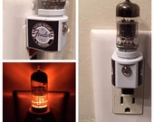 12AX7 Amber Vacuum Tube Valve LED Night Light made with Fender Guitar Amplifier Decal