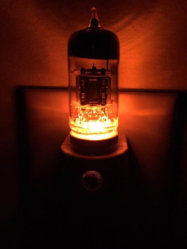 12AX7 Vacuum Tube Amber Glow LED Night Light With Valve From