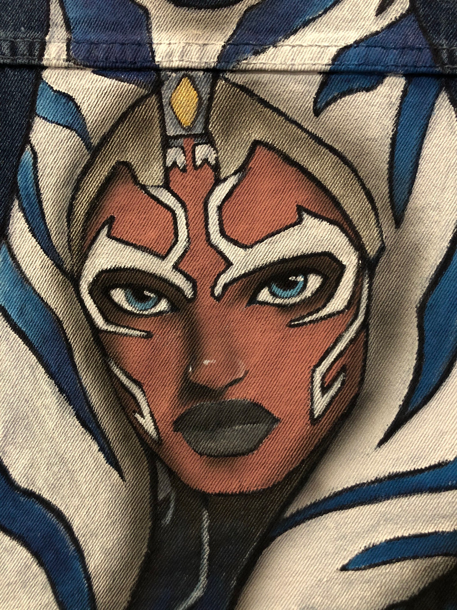 Ahsoka Tano Star Wars Womens Large Ripped Crop Denim Jacket Etsy