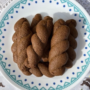 Dairy-free Carob Cookies, Hand Made Traditional Greek Cookies