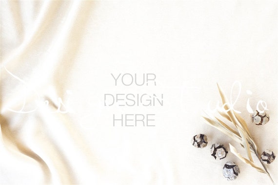 Styled Stock Photography White Background Fabric Mockup  Digital