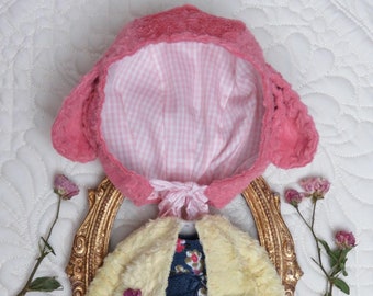 Blythe Flamingo Pink Animal Hat Helmet - Handmade Doll Clothes for Blythe/Pullip/Pure Neemo S/Takara/Azone XS/Neo/Licca/Obitsu 24