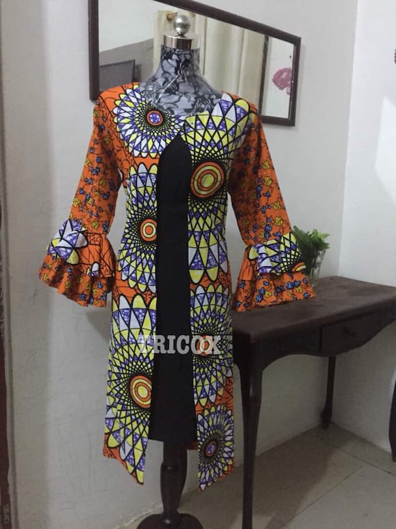 african print jacket dress