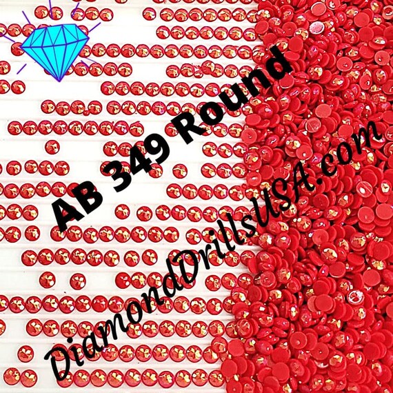 AB 349 SQUARE Aurora Borealis 5D Diamond Painting Drills Beads DMC 349 Dark  Coral Red Loose Bulk