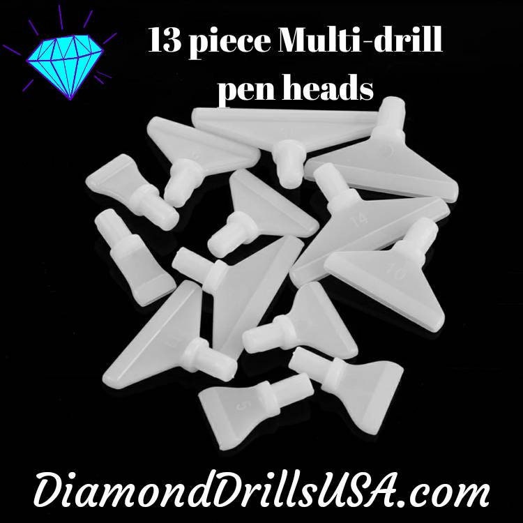 (2 Packs) Diamond Painting Pen, Diamond Art Pen, Handmade Resin 5D Diamond Painting Art Drill Pen Kit Tool Accessory with 14 Multi Placer Tips for