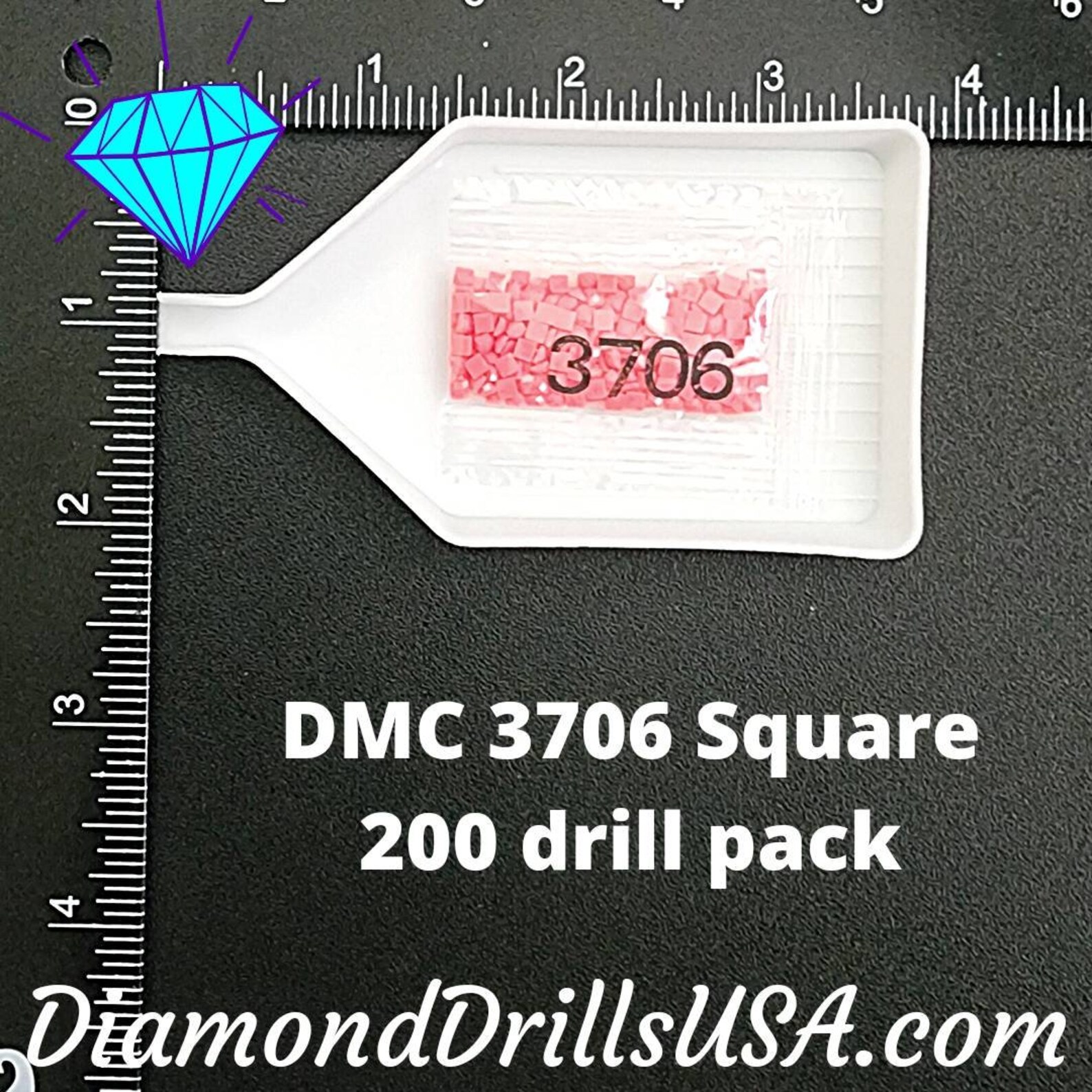DMC 3706 SQUARE 5D Diamond Painting Drills Beads DMC 3706 Etsy