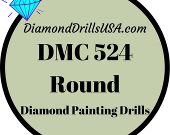 DMC 524 ROUND 5D Diamond Painting Drills Beads DMC 524 Very Light Fern Green