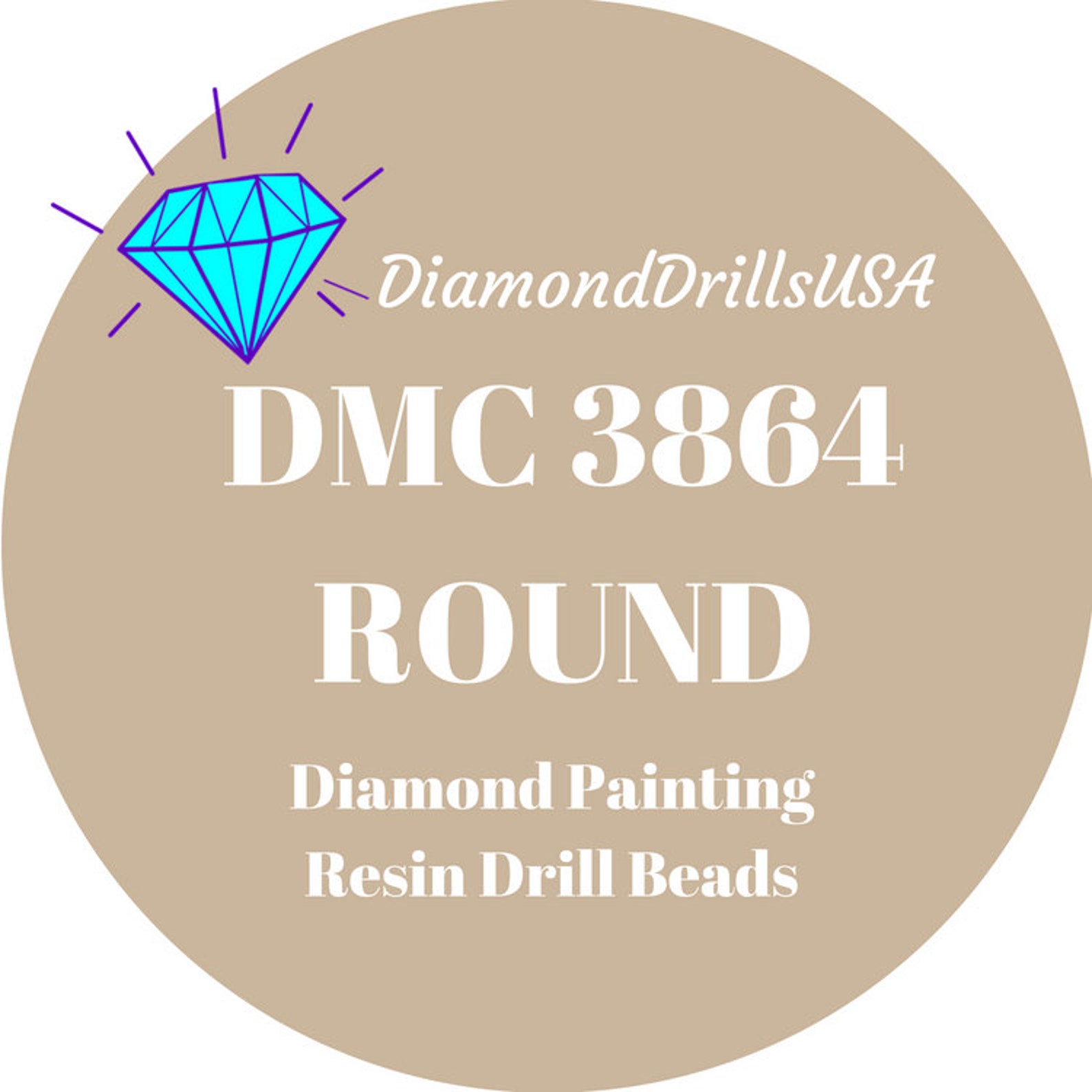 DMC 3864 ROUND 5D Diamond Painting Drills Beads DMC 3864 Light | Etsy