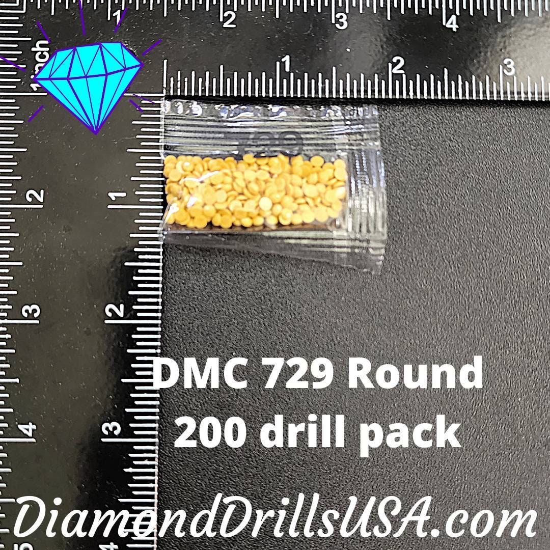 DMC 729 SQUARE 5D Diamond Painting Drills DMC 729 Medium Old Gold Yellow  Loose Bulk