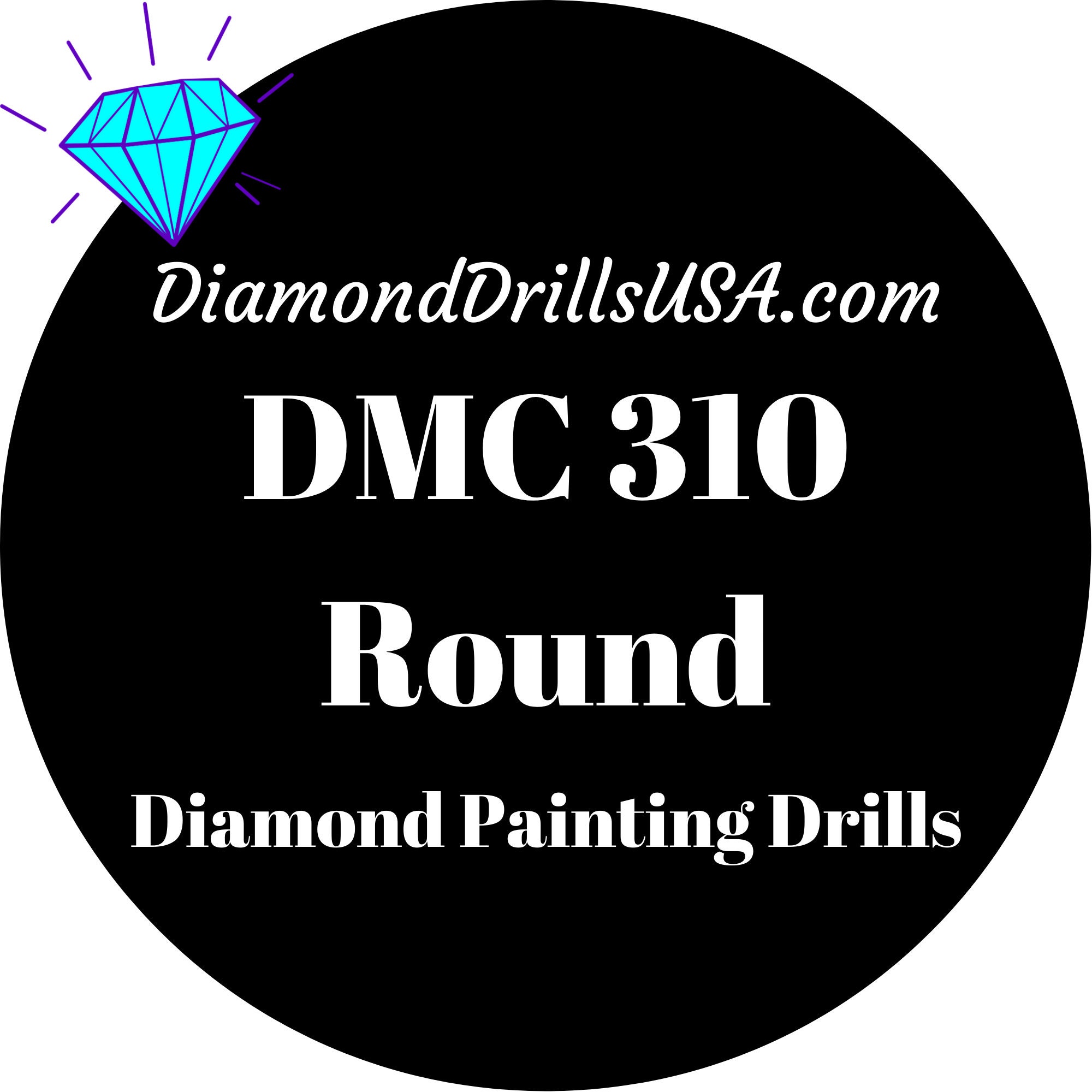 My Diamond Art Replacement Drills DMC 310 (BLACK-Round) Acrylic