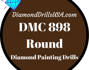 DMC 898 ROUND 5D Diamond Painting Drills Beads DMC 898 Very Dark Coffee Brown