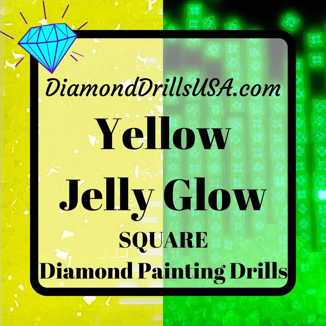 White/Clear Jelly SQUARE GLOW in the Dark UV 5D Diamond Painting Drills  Beads Loose Bulk