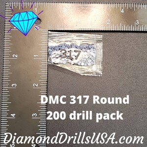 DMC 317 ROUND 5D Diamond Painting Drills DMC 317 Pewter Gray image 3