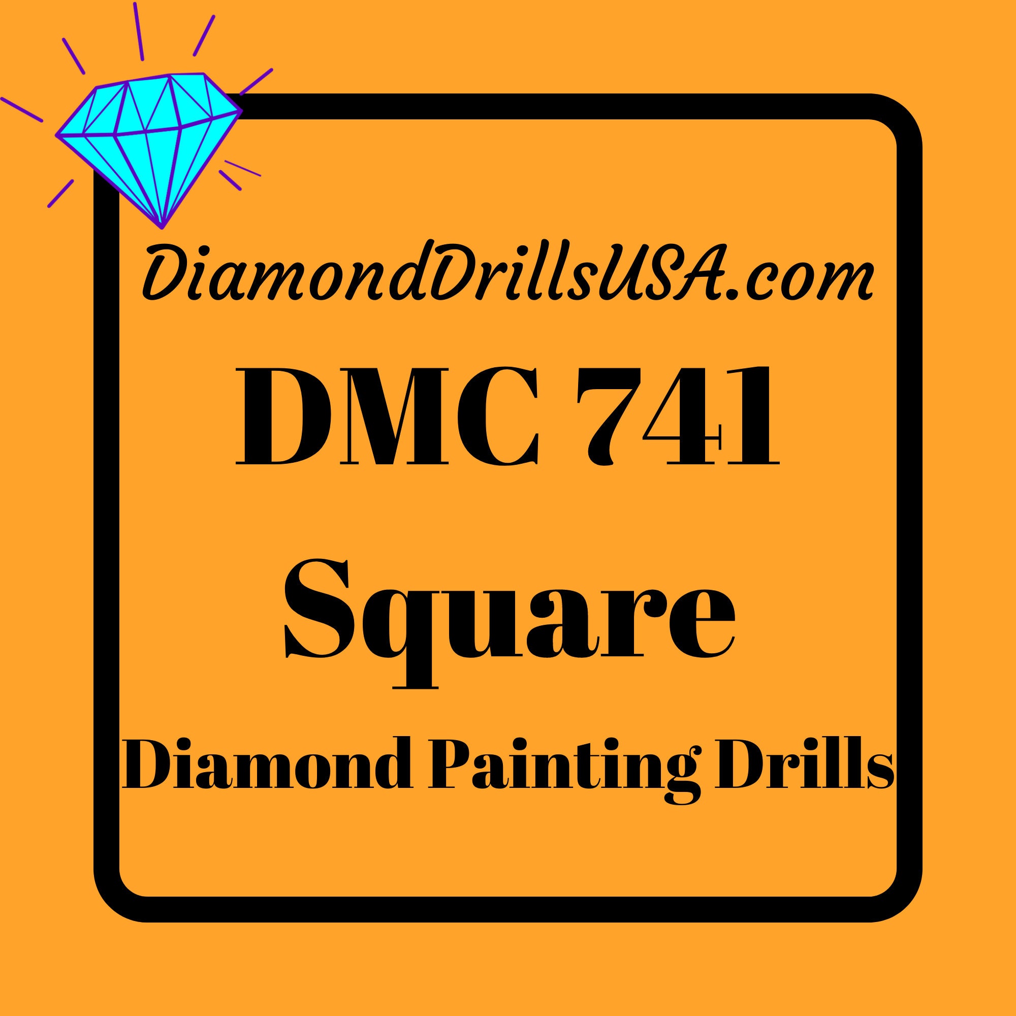 DiamondDrillsUSA - AB 741 SQUARE Aurora Borealis 5D Diamond Painting Drills  Beads DMC 741