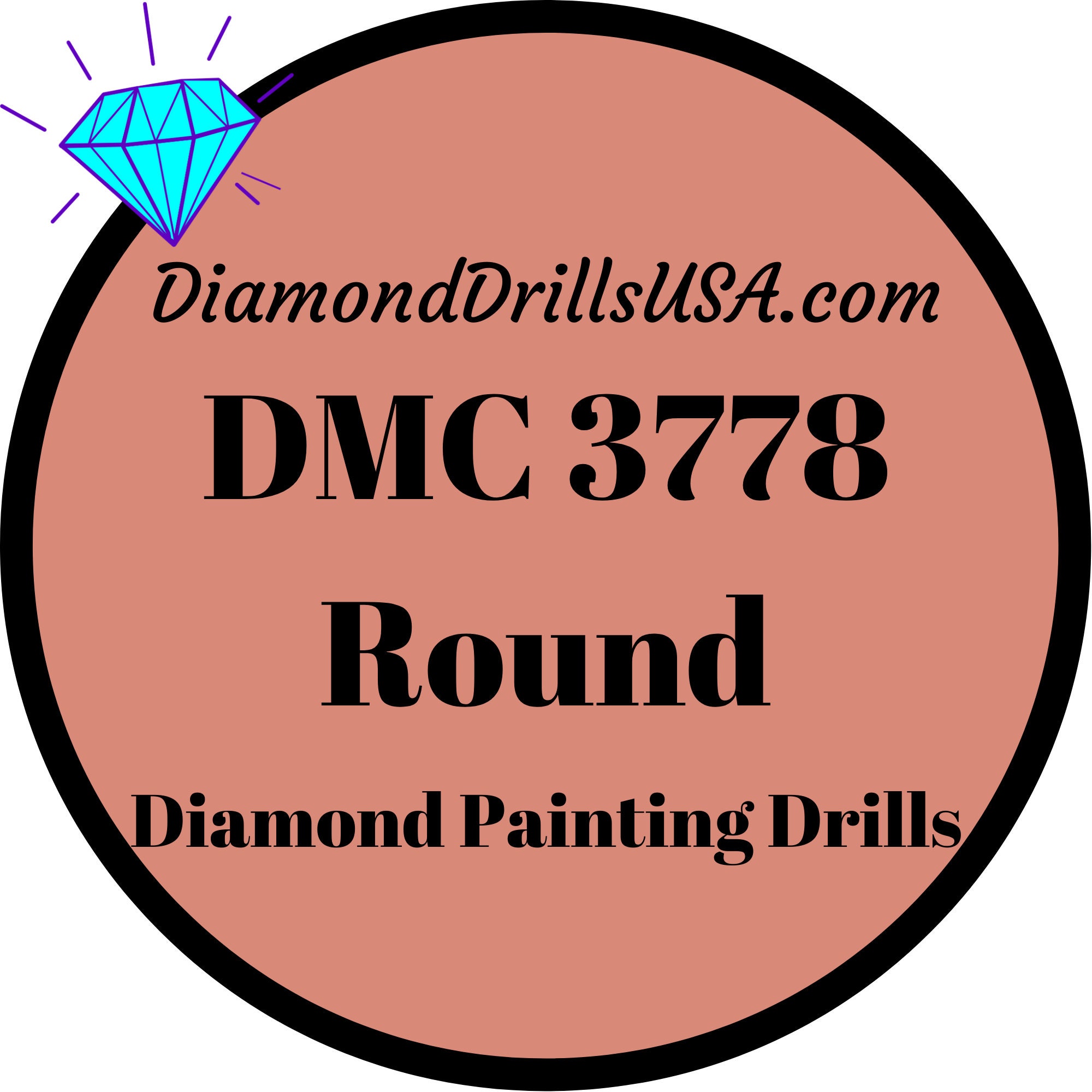 DiamondDrillsUSA - DMC 3778 SQUARE 5D Diamond Painting Drills Beads DMC  3778 Light Terra