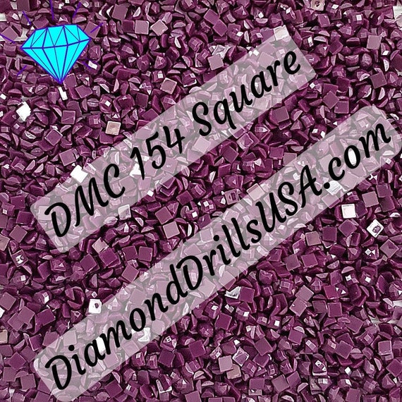 DMC 154 SQUARE 5D Diamond Painting Drills Beads DMC 154 Very Dark Grape  Purple Loose Bulk 