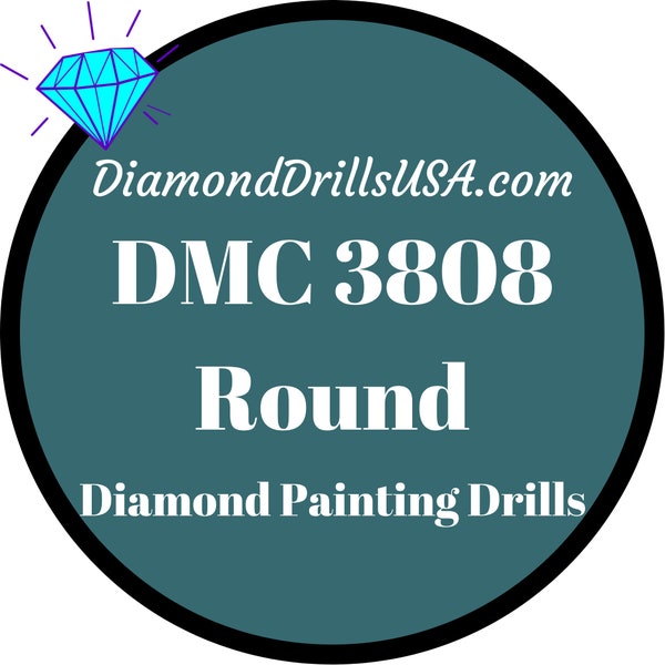 DMC 3808 ROUND 5D Diamond Painting Drills Beads DMC 3808 Ultra Very Dark Turquoise Blue