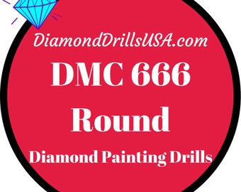 DMC 666 ROUND 5D Diamond Painting  Drills Beads DMC 666 Bright Red