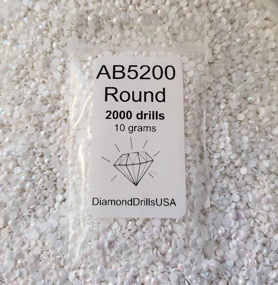 AB GLOW in the Dark SQUARE Aurora Borealis WHITE AB5200 5D Diamond Painting  Drills Beads Loose Bulk