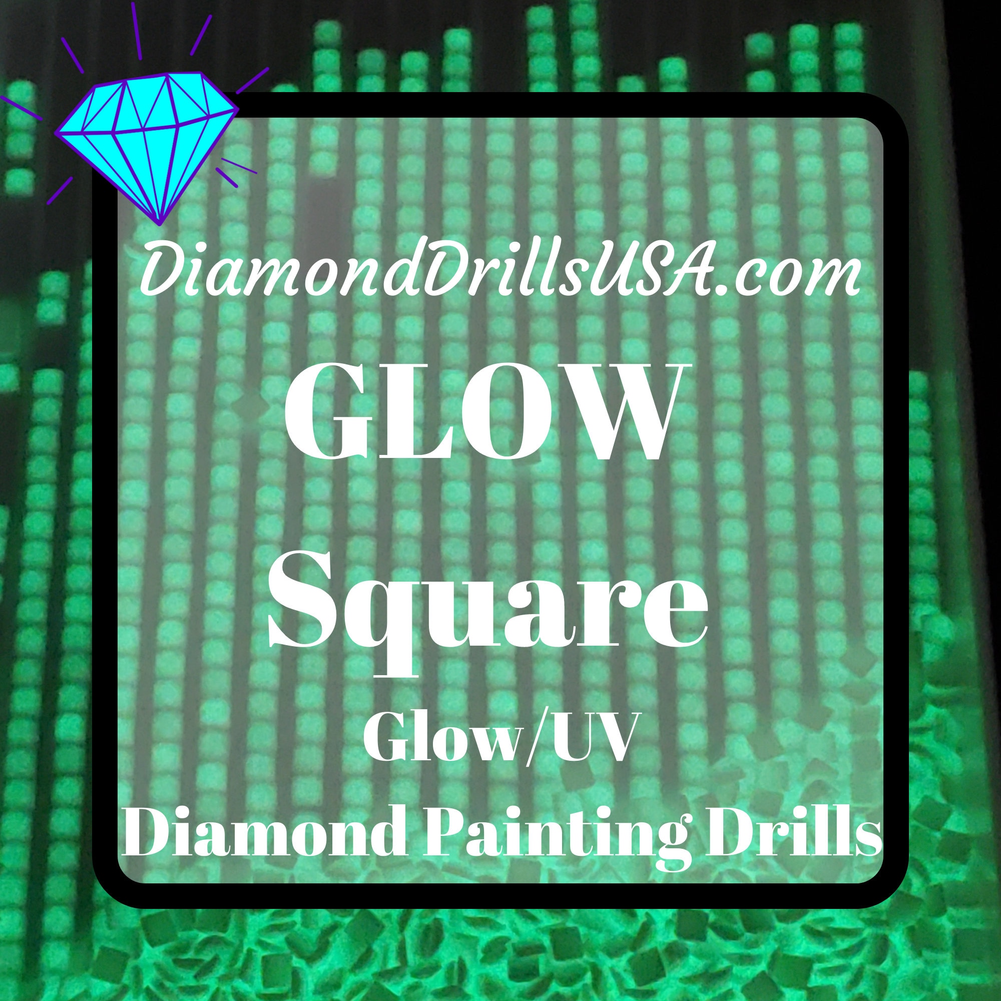 AB GLOW in the Dark SQUARE Aurora Borealis WHITE AB5200 5D Diamond Painting  Drills Beads Loose Bulk