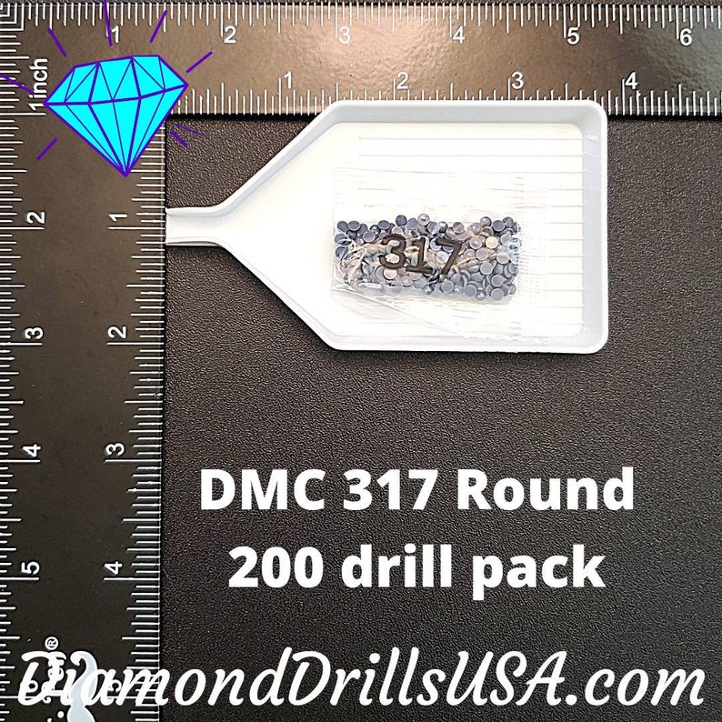 DMC 317 ROUND 5D Diamond Painting Drills DMC 317 Pewter Gray image 2