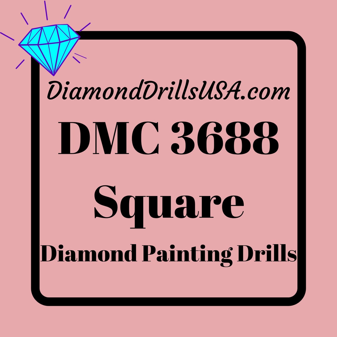 DMC 3688 SQUARE 5D Diamond Painting Drills Beads DMC 3688 Medium Mauve ...