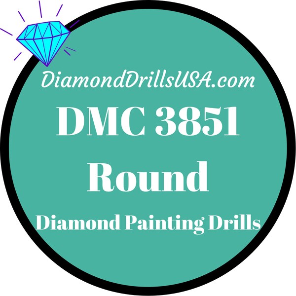 DMC 3851 ROUND 5D Diamond Painting Drills Beads DMC 3851 Light Bright Green