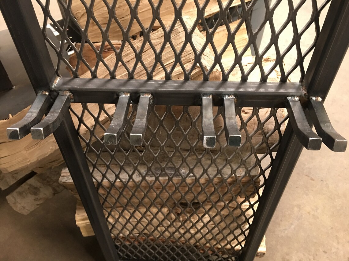 Industrial Firewood Rack With Tool Holder - Etsy