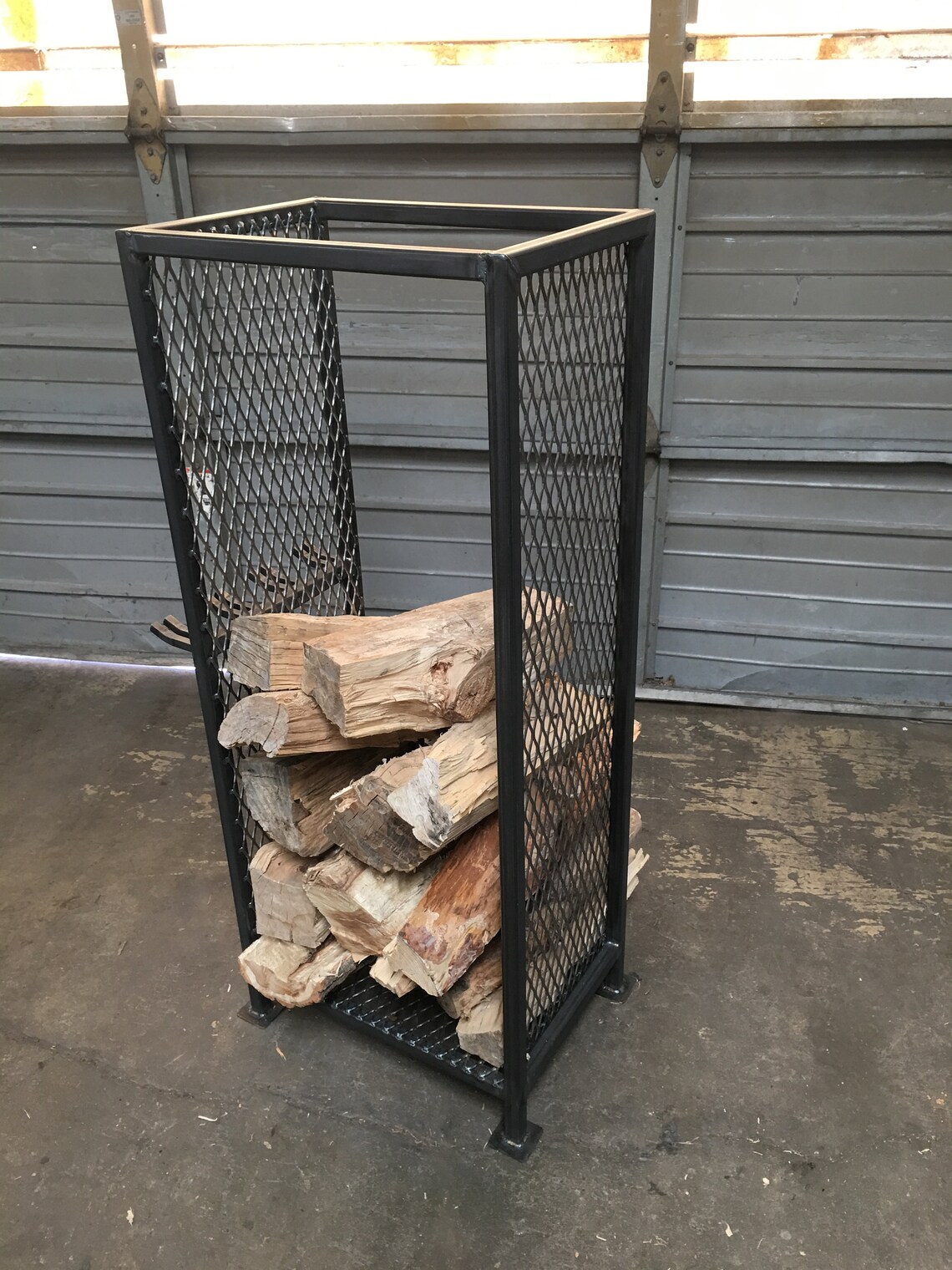 Industrial Firewood Rack With Tool Holder - Etsy
