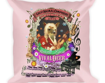 Vivaldi Classical Music Cute Deer Square Pillow