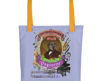 Cool dog Donizetti classical music tote bag