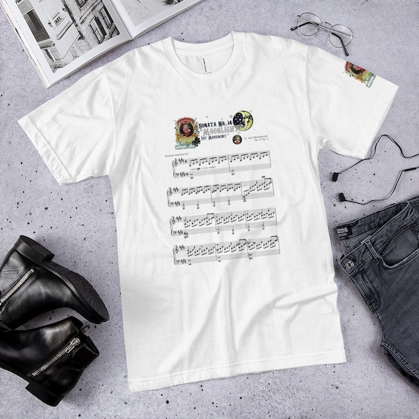 Beethoven Sheet Music Piano Sonata No. 14 "Moonlight" 1st Movement T-Shirt