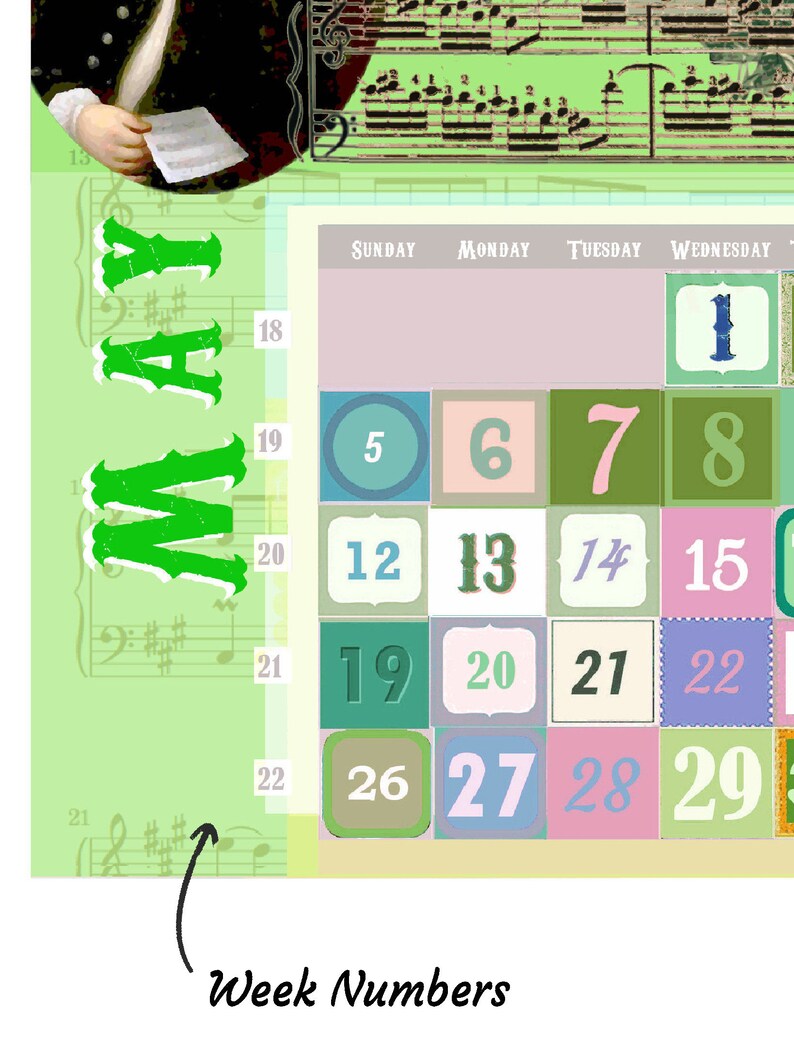 Classical Music Calendar 2024 Funny Great Animal Composers Etsy