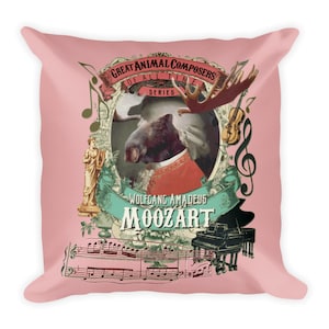 Wolfgang Amadeus Mozart Classical Music Cool Moose Square Pillow