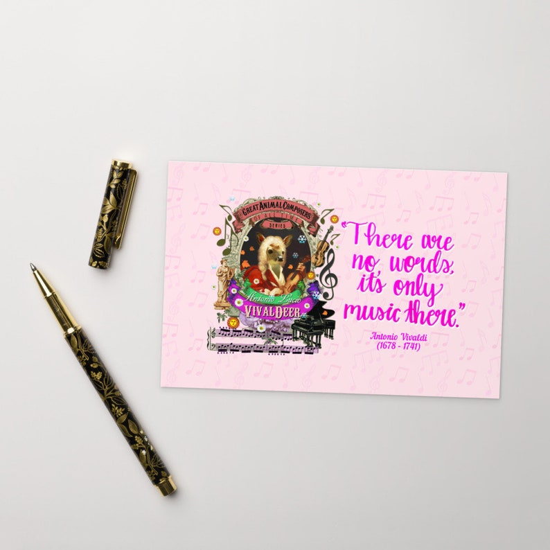Antonio Vivaldeer Postcard Vivaldi Quote There are no Words it/'s only Music there