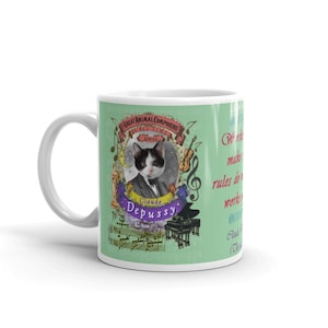 Funny Cat Mug -  Classical Music Mug - Gift for Music Lover - Claude Debussy