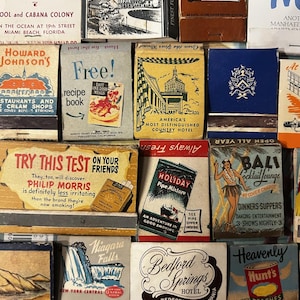 1950s-1970s Vintage Matchbooks - Lots of 5 or 10. Great for collectors, crafts, art! Books from hotels, restaurants, ads, brands, and more.