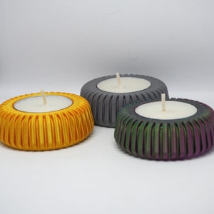 3D printed tealight holder, modern in various colors