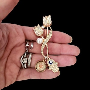 Women Gold Jewish Star of David Lapel Pin Brooch, Hebrew Judaica Israel Jewelry gifts for her, Jewish Brooch