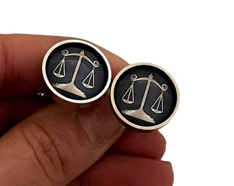 Lawyer Attorney Gifts for Men, Scales of Justice cufflinks, Law Cufflinks, Law Lapel Tie pin, Law School Graduation Gift,  for Him Men